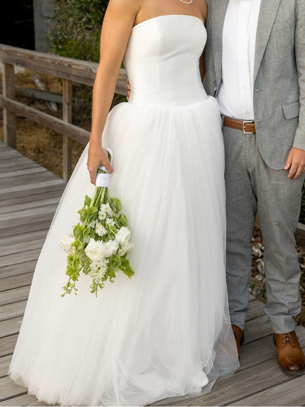 Jenny by Jenny Yoo Georgina Strapless Corset Drop-Waist Tulle Wedding Gown